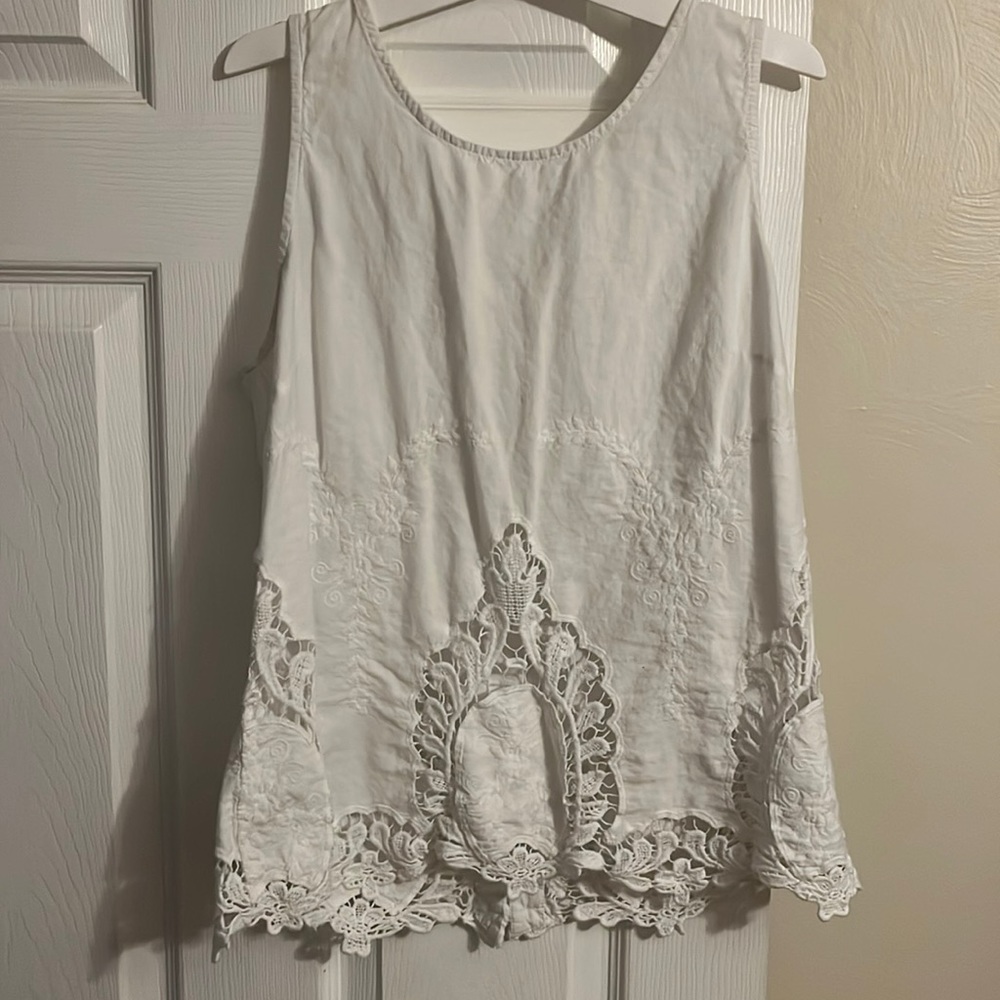 white tank top